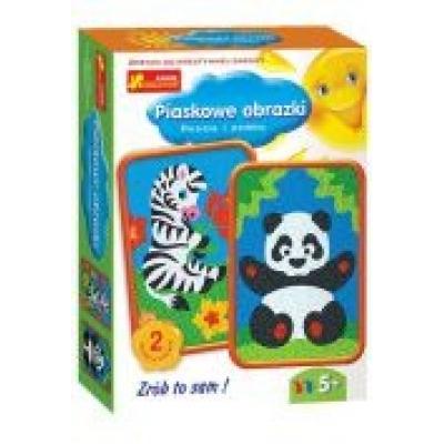 Piaskowe obrazki - panda i zebra