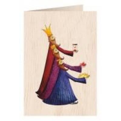 Karnet drewniany c6 + koperta święta trzech króli