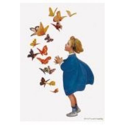 Karnet b6 z kopertą little girl and butterflies