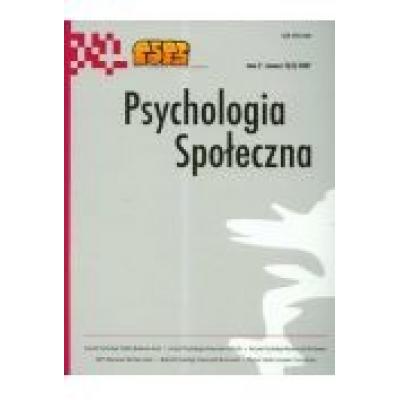 Psychologia społeczna tom 2 numer 2 (4) / 2007