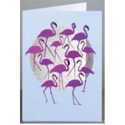 Karnet pm852 wycinany + koperta flamingi