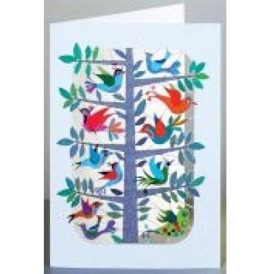 Karnet pm219 wycinany + koperta drzewo i ptaki