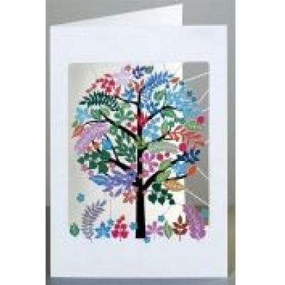 Karnet pm908 wycinany + koperta kolorowe drzewo