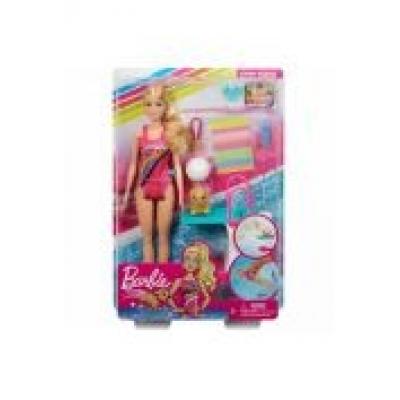 Barbie zestaw lalka pływaczka z pieskiem