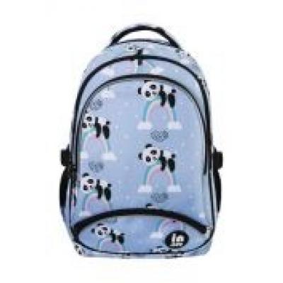 Plecak trzykomorowy niebieski panda