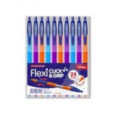 Długopis flexi click&grip mix niebieski (24szt)
