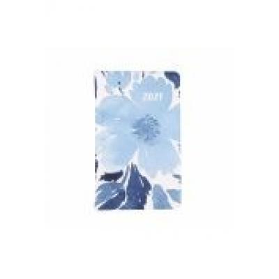 Kalendarz kieszonkowy a6 2021 niebieski kwiat