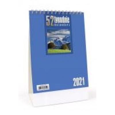 Kalendarz 2021 biurkowy - 52t niebieski crux