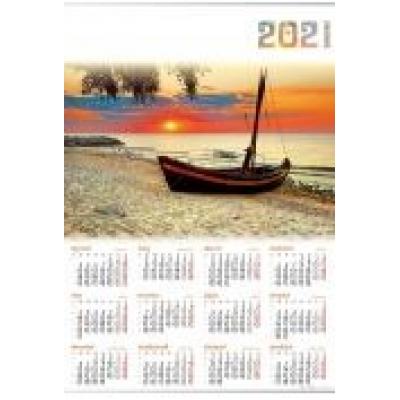 Kalendarz 2021 jednoplanszowy plaża