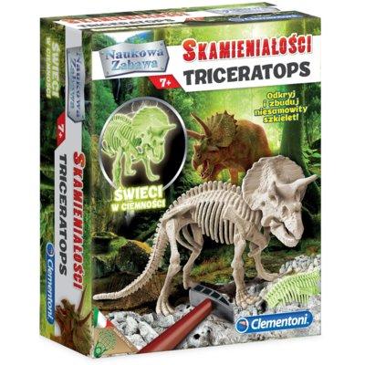 Zestaw naukowy CLEMENTONI Naukowa Zabawa - Skamieniałości: Prehistoryczny Triceratops (fluorescencyjny) 60892