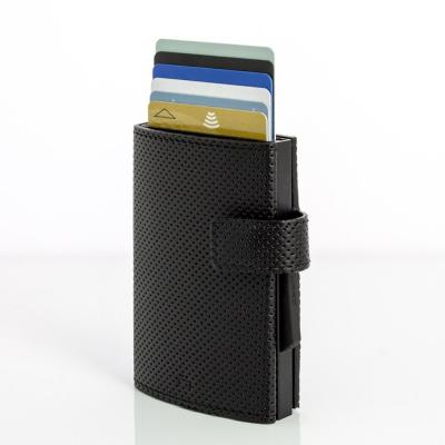 Portfel aluminiowy ogon designs cascade wallet snap vegan leather traforato black