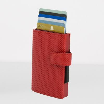 Portfel aluminiowy ogon designs cascade wallet snap vegan leather traforato red