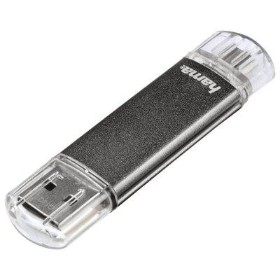 Pamięć USB HAMA Laeta Twin 64 GB Szary