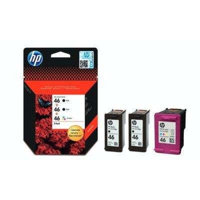 Tusz HP 46 3-pack 2x Czarny 1x Kolorowy F6T40AE