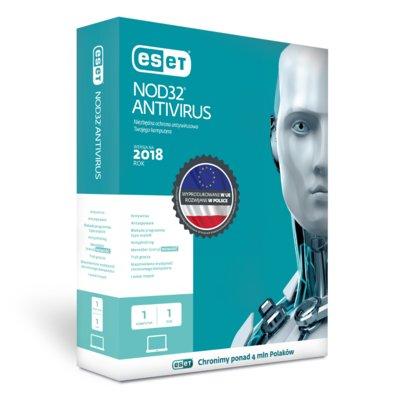 Program ESET NOD32 Antivirus 2018 (1 PC, 1 rok, przedłużenie licencji)