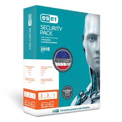 Program ESET 2018 Security Pack (3 PC + 3 urządzenia mobilne, 1 rok, przedłużenie licencji)