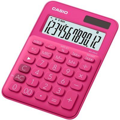 Kalkulator CASIO MS-20UC-RD-S Ciemnoróżowy