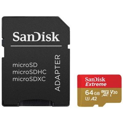 Karta pamięci SANDISK microSDXC Extreme 64GB 160MB/s C10 U3 V30 A2