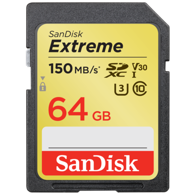 Karta pamięci SANDISK Extreme SDXC 64GB 150 MB/s Class 10 UHS-I U3