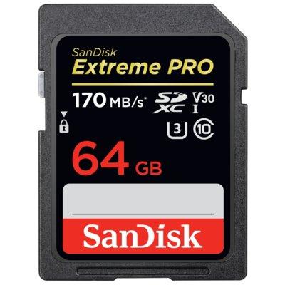 Karta pamięci SANDISK Extreme PRO SDXC 64GB 170 MB/s Class 10 UHS-I U3