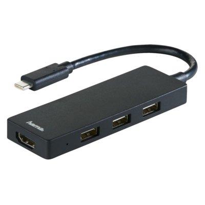 Hub USB HAMA 3xUSB-A 2.0+HDMI 135762