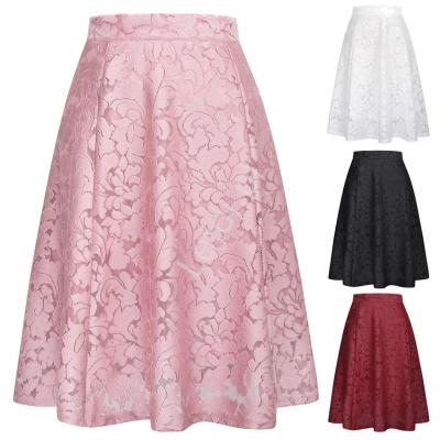 Koronkowa spódnica w kolorze pudrowo różowym 236