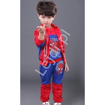 Niebiesko czerwony chłopięcy dres spider man, spodnie+bluza+kamizelka 0252