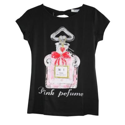 Czarna koszulka damska z perfumami no1