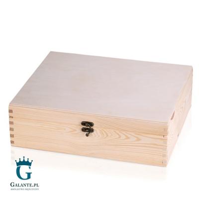 Skrzynka drewniana kuferek naturalny 37x31x11 cm z możliwością grawerowania