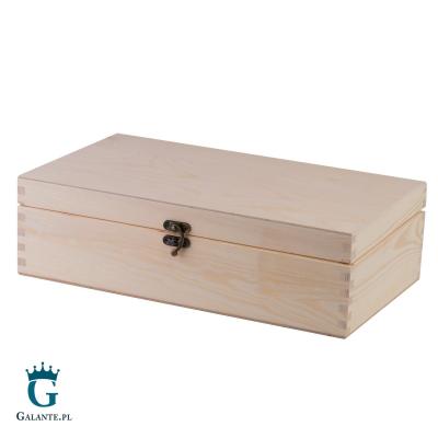 Skrzynka drewniana kuferek naturalny 37x21x11 cm z możliwością grawerowania