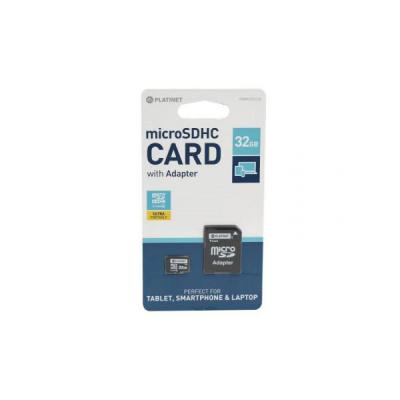PLATINET Karta pamięci microSD 32GB + Adapter SD Class 10 High Speed PMMSD3210