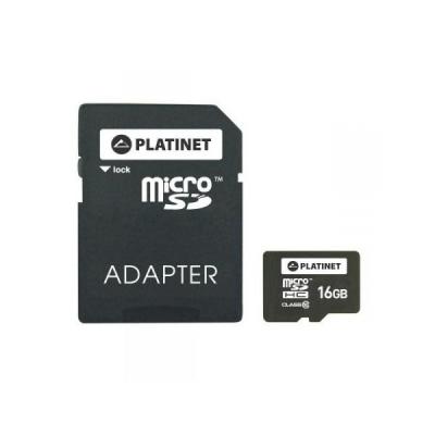 PLATINET MicroSD 16GB + Adapter SD Class 10 High Speed