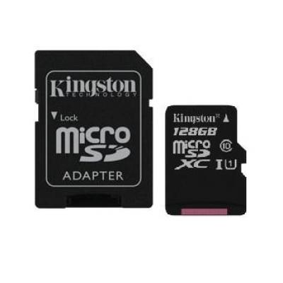 KINGSTON microSD 128GB Class10 Canvas Select 80/10MB/s + adapter SD (SDCS/128GB)
