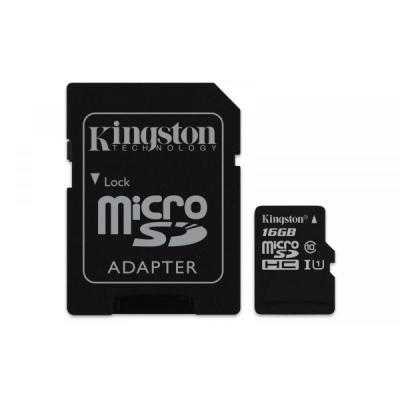 KINGSTON microSD 16GB Class10 Canvas Select 80/10 MB/s + adapter SD (SDCS/16GB)