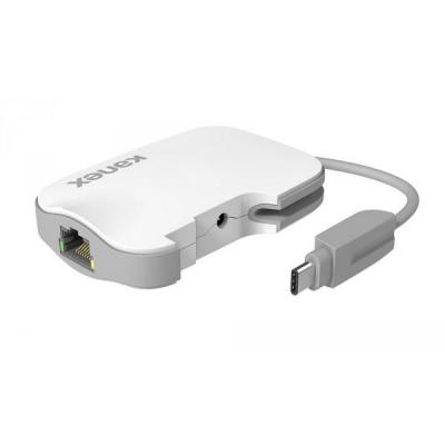 KANEX Adapter USB-C na 3xUSB, Gigabit Ethernet (biały)