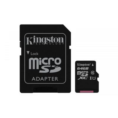 KINGSTON microSD 64GB Canvas Select 80/10MB/s + adapter SD (SDCS/64GB)