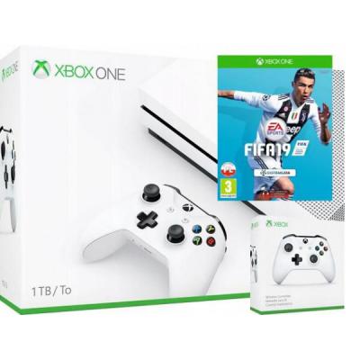 MICROSOFT Xbox One S 1TB + FIFA 19 + Dodatkowy kontroler