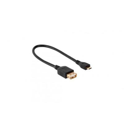 HQCable OTG microUSB - USB 0,25M, czarny