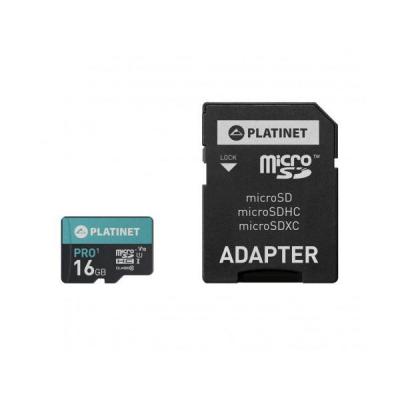 PLATINET microSDHC + ADAPTER SD 16GB class10 UI PMMSD16UI