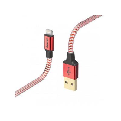 HAMA USB-Lightning 1,5M MFI REFLECTED czerwony