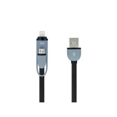 FOREVER USB - micro-USB/Lightning 1M czarny