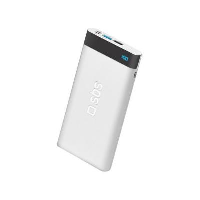 SBS 10 000 mAh LED PD Pocket USB-C 2xUSB czarny