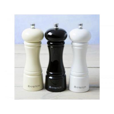AMBITION Młynek do pieprzu i soli drewniany 15 cm biały lakierowany Chess 229701