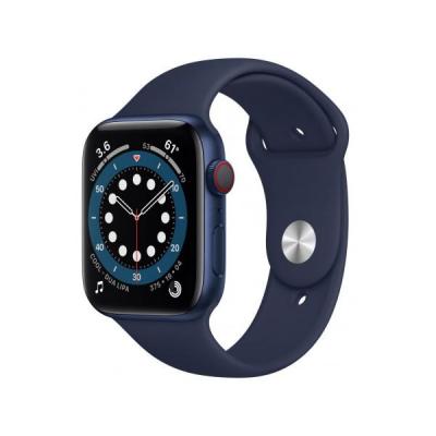 APPLE Watch Series 6 GPS + Cellular, 44mm Blue Aluminium Case with Deep Navy Sport Band - Regular