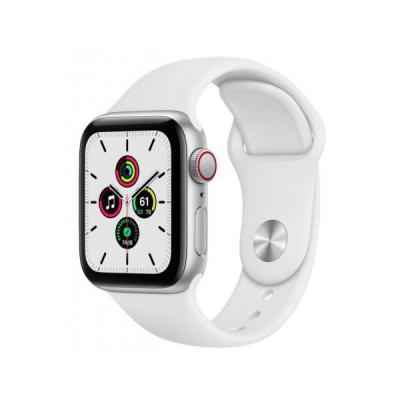 APPLE Watch SE GPS + Cellular, 40mm Silver Aluminium Case with White Sport Band - Regular
