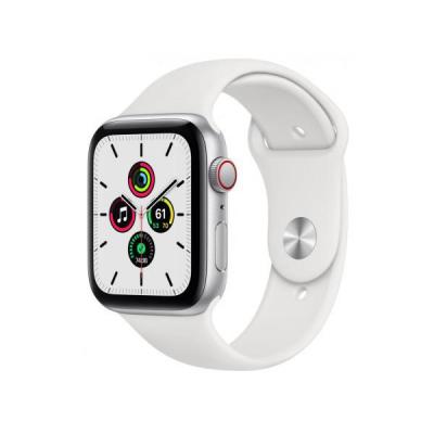 APPLE Watch SE GPS + Cellular, 44mm Silver Aluminium Case with White Sport Band - Regular