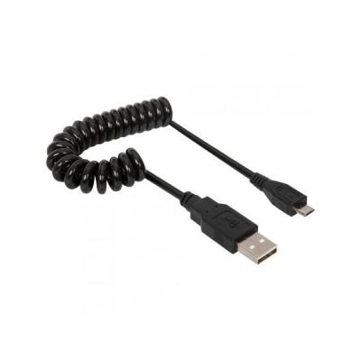 HQCable USB-MICRO USB 1M skrętny czarny