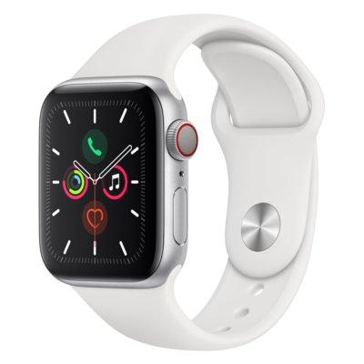 Produkt z outletu: SmartWatch APPLE Watch Series 5 GPS+Cellular Koperta 44 mm z aluminium w kolorze srebrnym z paskiem sportowym w kolorze białym MWWC2WB/A