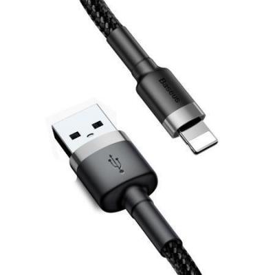BASEUS USB-Lightning Cafule 2,4 A 1 m szaro-czarny CALKLF-BG1