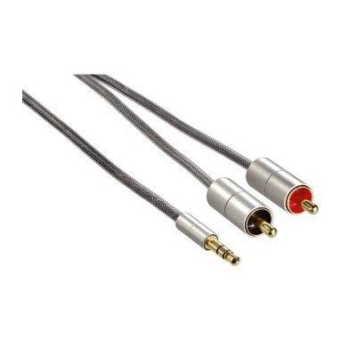 Kabel HAMA Jack 3.5 - 2xCinch Alu-Line 1m